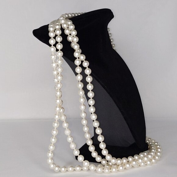 Vintage Faux 8mm Pearl Strand 116" Length - Picture 3 of 5